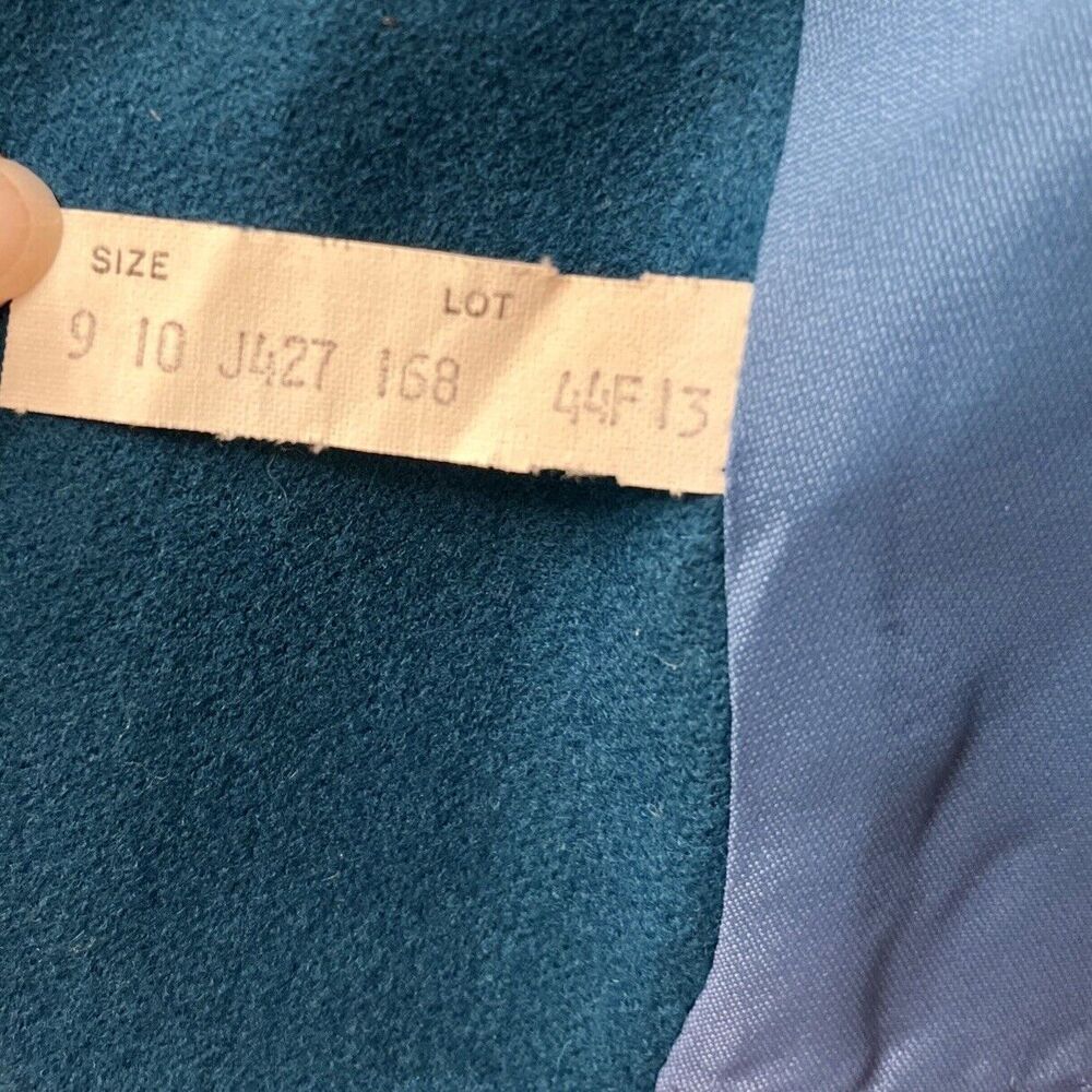 VTG Young Pendleton Jacket 100% Virgin Wool 9 - 10 Peacock Blue Tweed Blazer USA - Picture 4 of 9